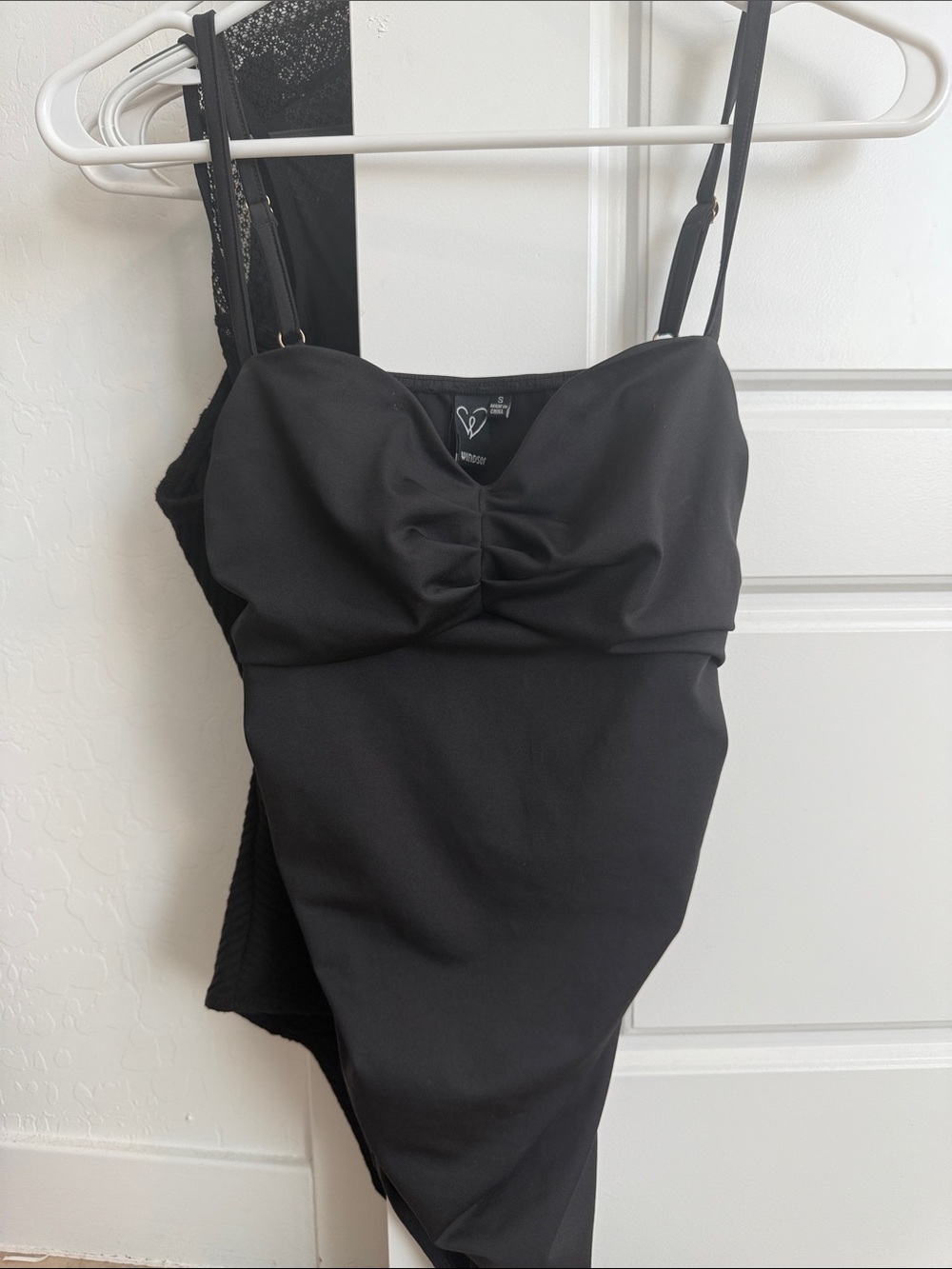 Windsor Black Ruched Bust Bodysuit
